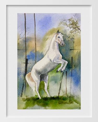 Original Art Deco Horse Paintings by santhu govind