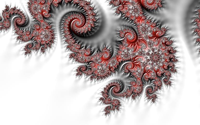 Spiral 2 Red, Digital Arts by Fractal Art By Nitisara