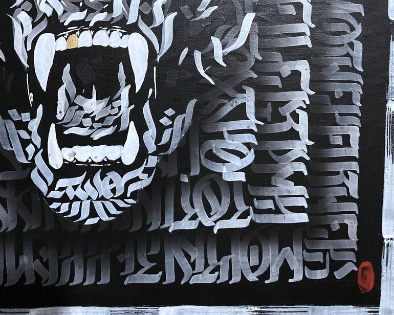 Original Dada Abstract Painting by Thanasis Ninos