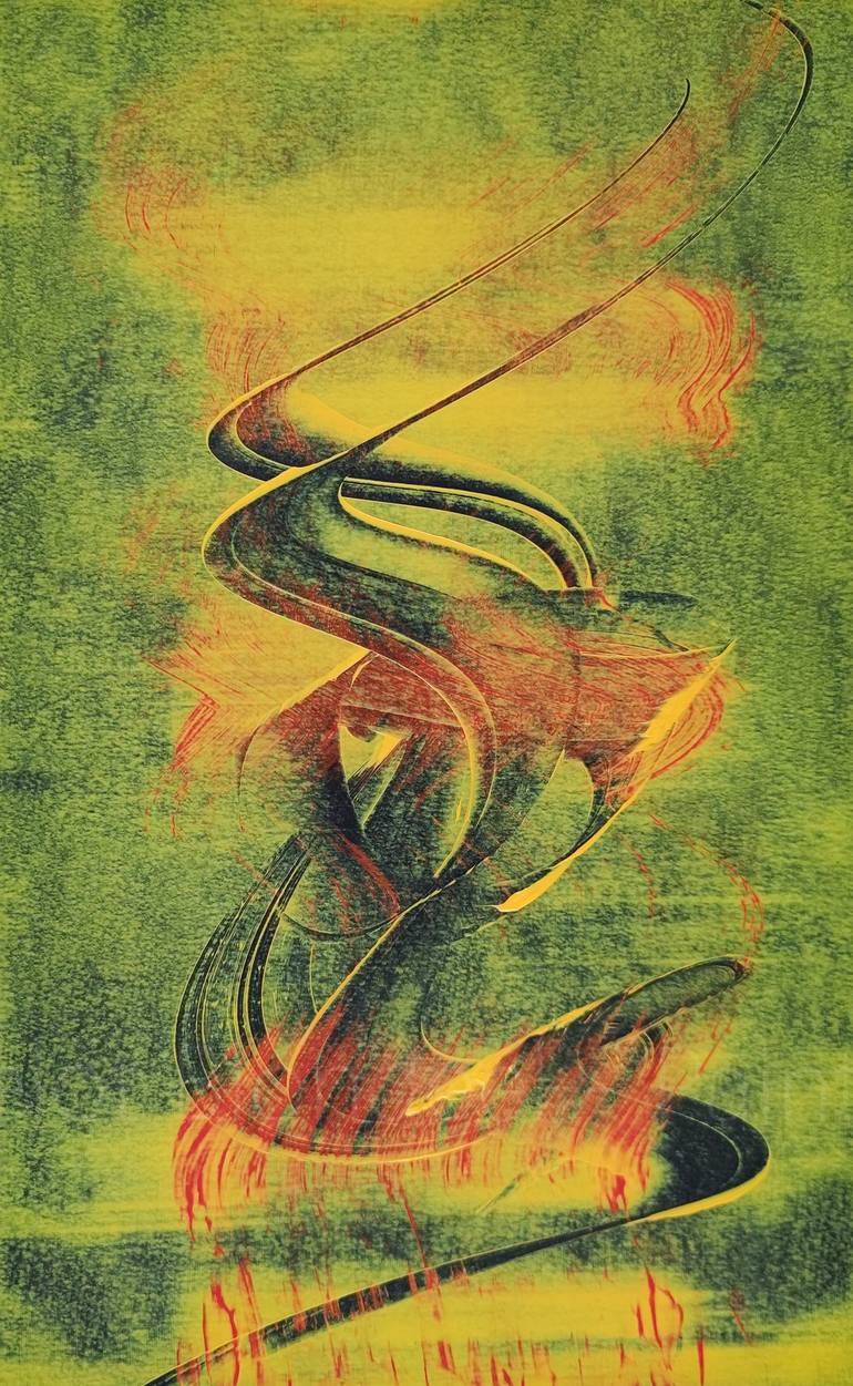 Original Abstract Calligraphy Paintings by Lancelot Blondeel