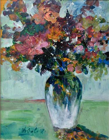 Original Expressionism Floral Paintings by Smiljana Šalgo