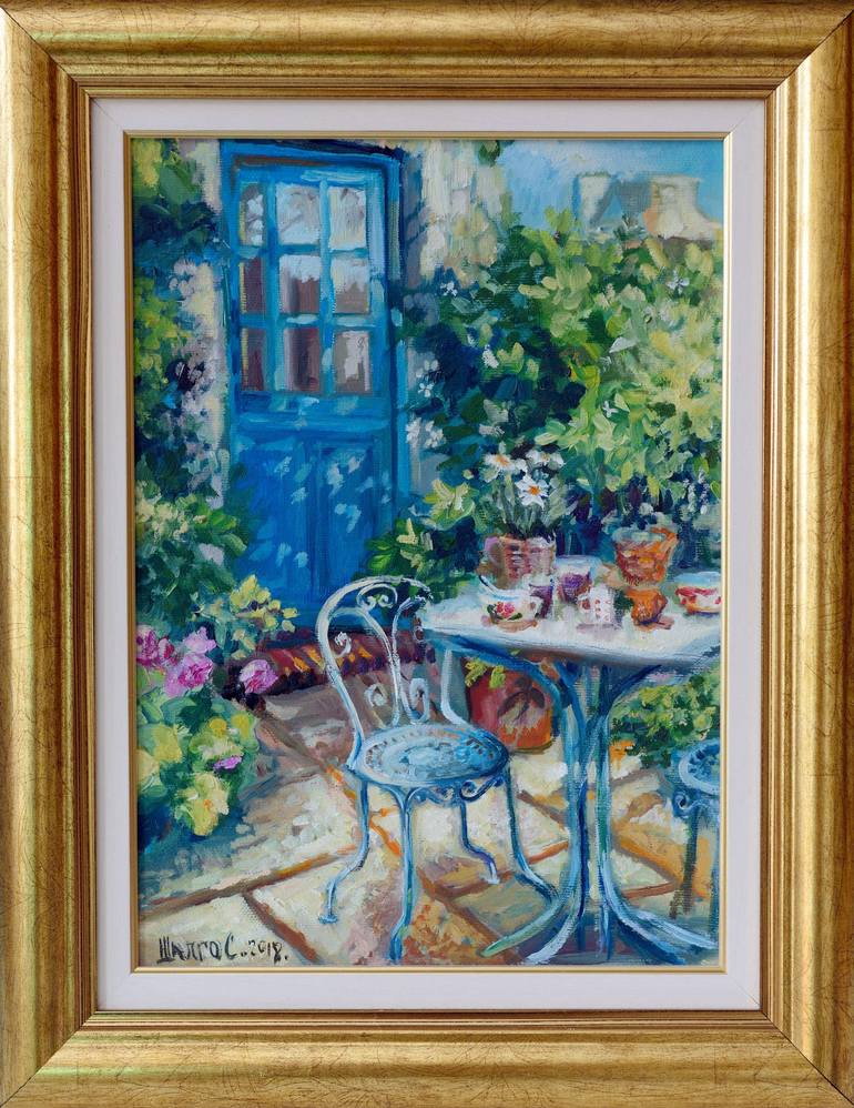Original Impressionism Garden Painting by Smiljana Šalgo