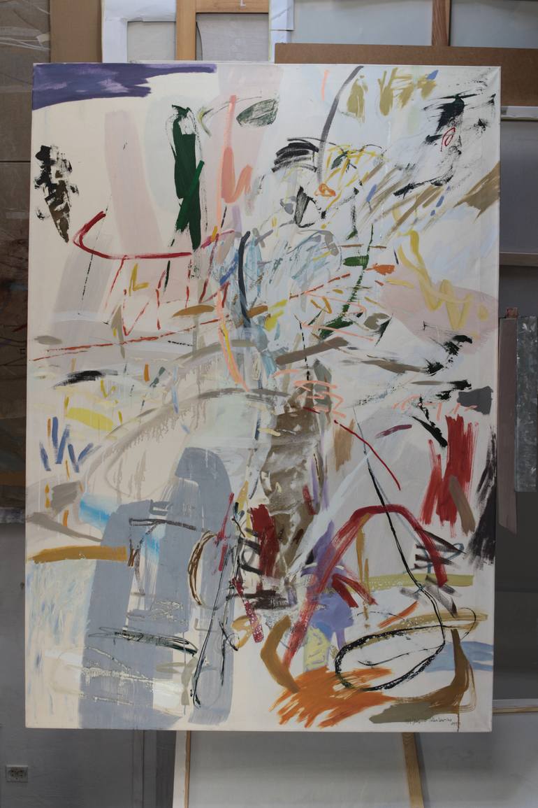 Original Abstract Expressionism Men Painting by Marzena Jagiello