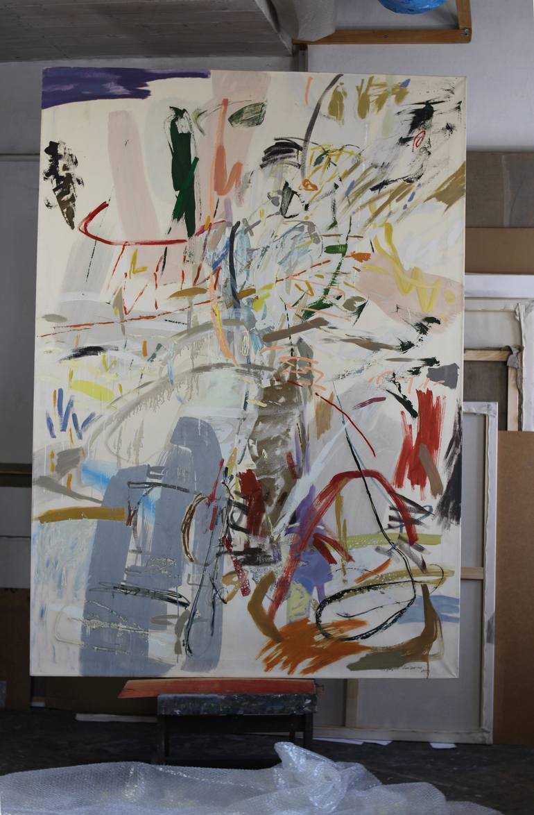 Original Abstract Expressionism Men Painting by Marzena Jagiello