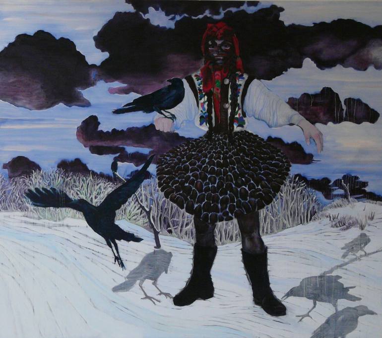 Bird girl bird Painting by Alice Brasser Saatchi Art