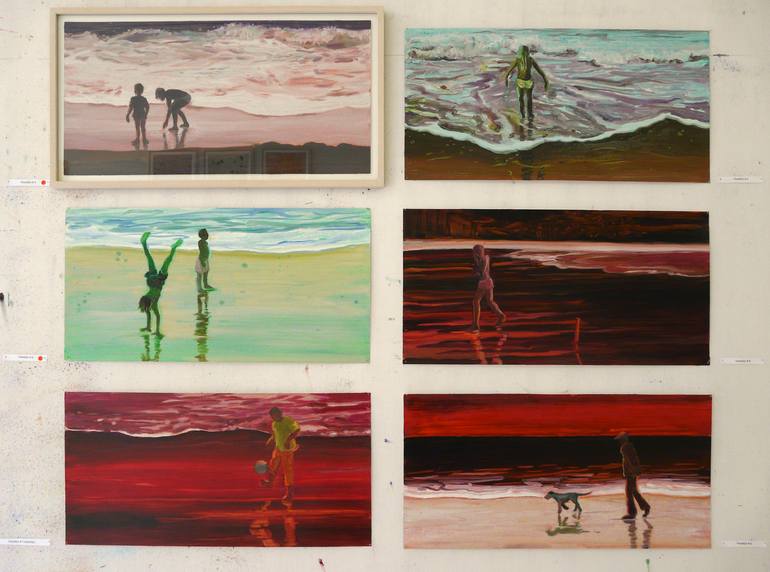 Original Figurative Beach Painting by Alice Brasser