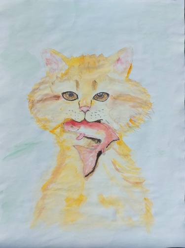 Original Cats Painting by Angelika Zu