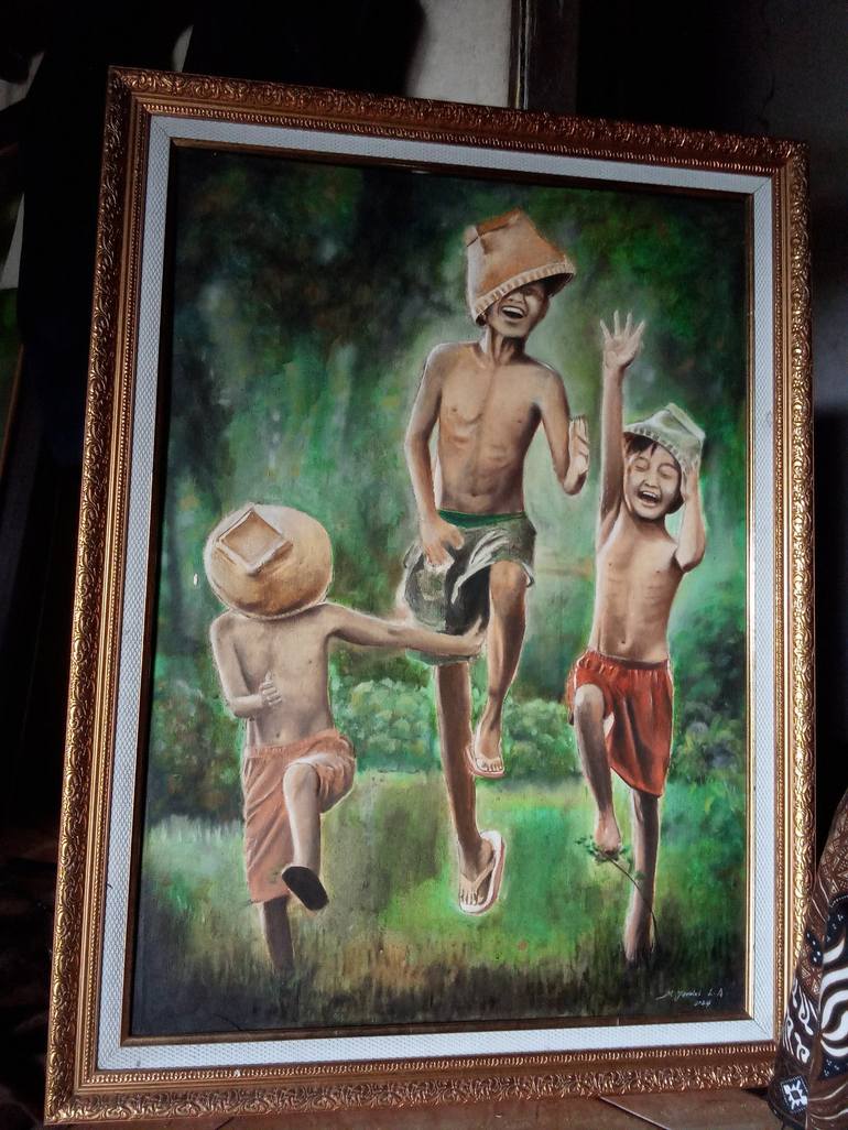 Original Realism People Painting by Muh Jamalullail Anwar