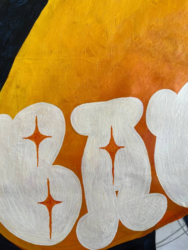 Original Modernism Cats Painting by Tist One