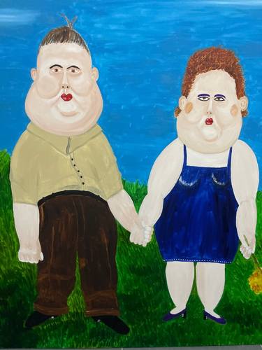 Original Abstract Family Painting by Phissh  Palmer