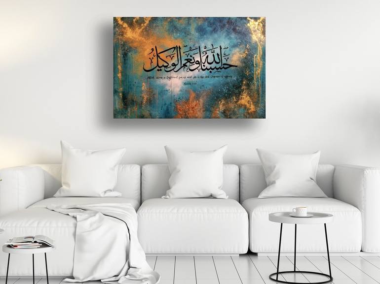 Original Abstract Religious Painting by Sam Noor