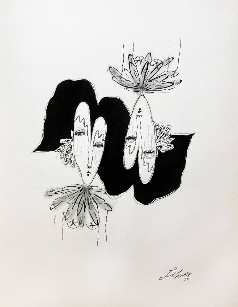 Original Abstract Expressionism Abstract Drawing by Tania Libertad Zavala