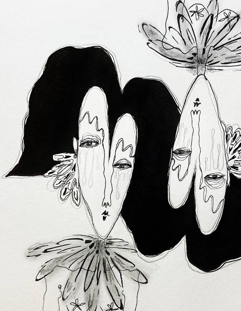 Original Abstract Expressionism Abstract Drawing by Tania Libertad Zavala