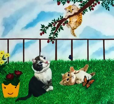 Original Fine Art Cats Paintings by Payel Baral