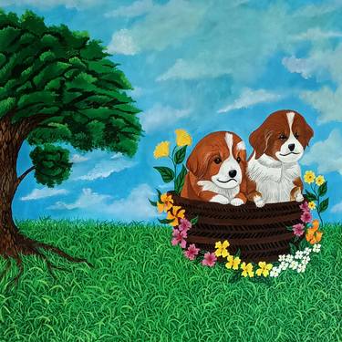 Original Dogs Paintings by Payel Baral