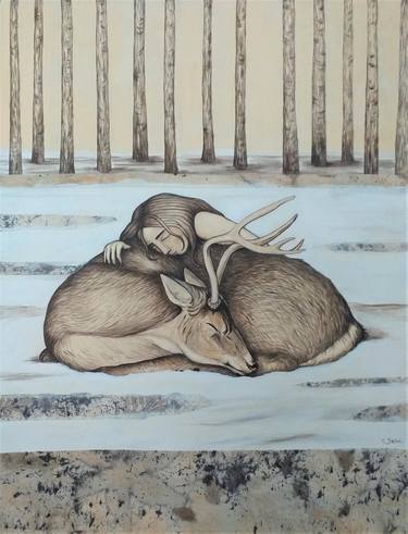 Original Figurative Animal Paintings by Seda Batmaz