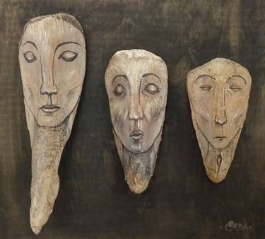 Original Expressionism Portrait Sculpture by Seda Batmaz