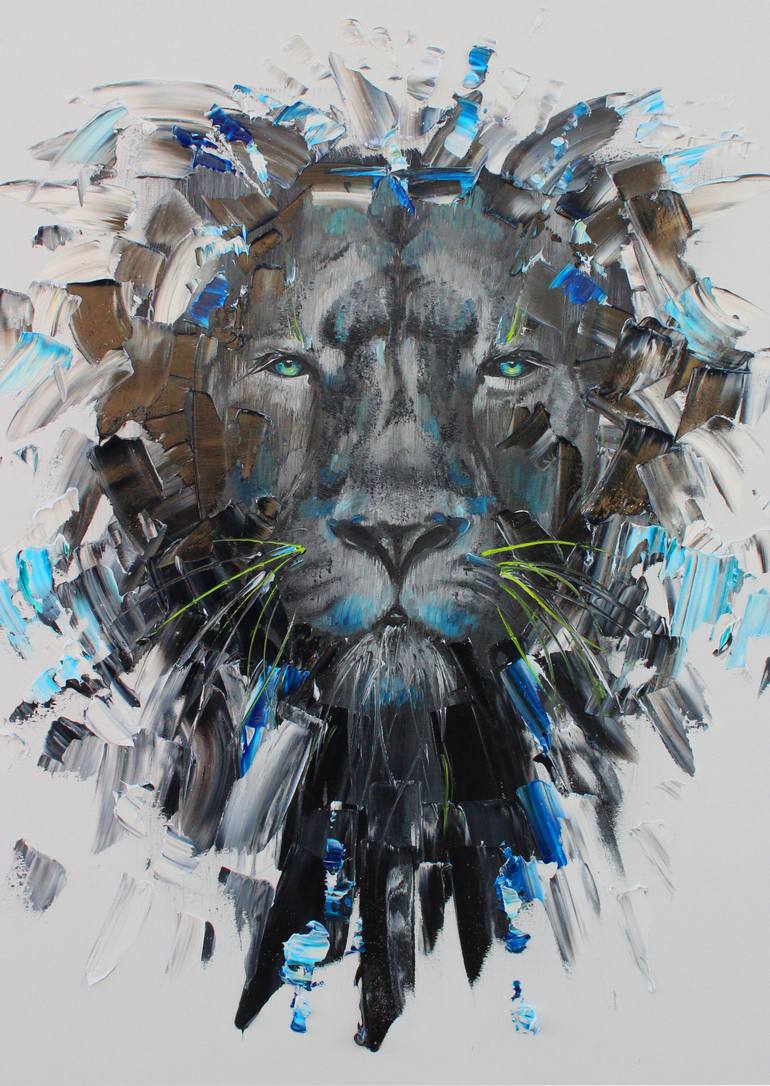Original Abstract Expressionism Animal Painting by Anastasia Litvak