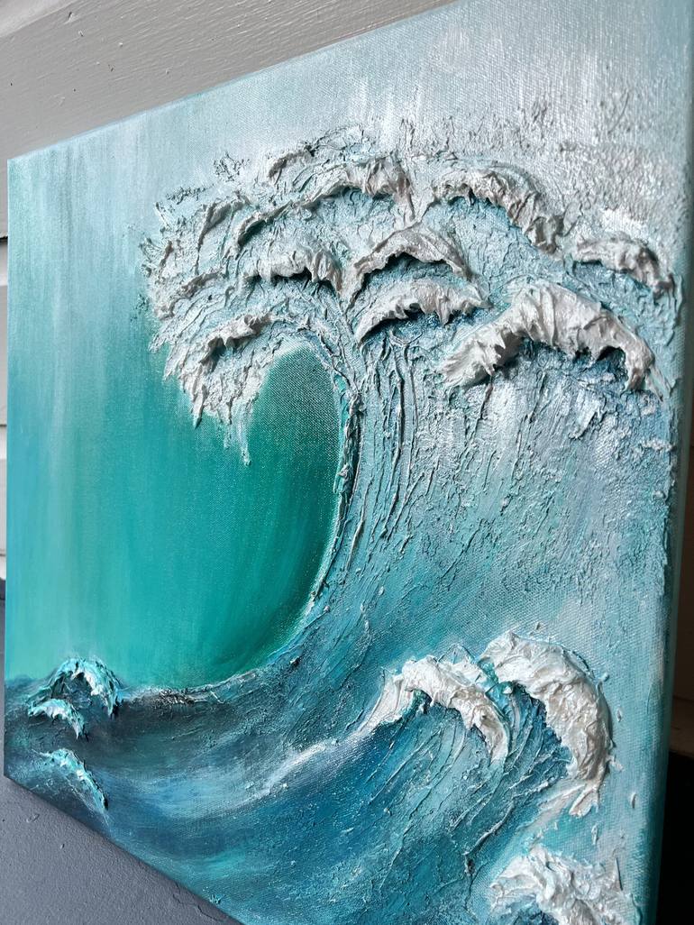 Textured acrylic painting WAVE OF LIFE Painting by Julia Peters ...