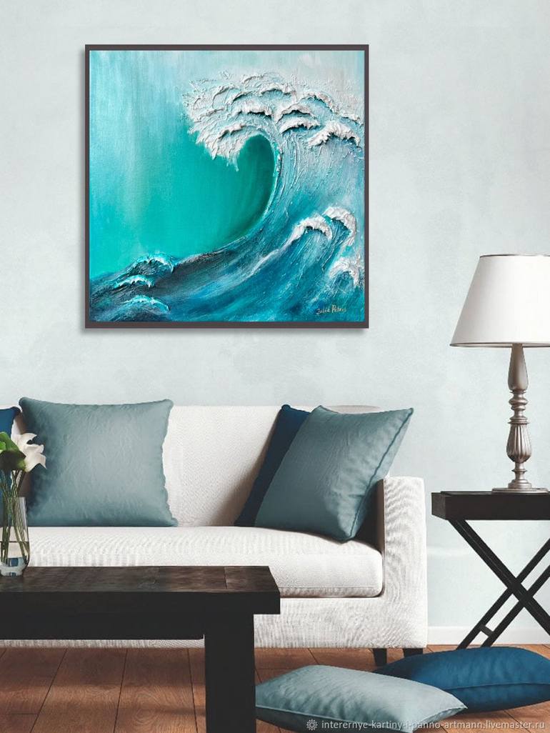 Textured acrylic painting WAVE OF LIFE Painting by Julia Peters ...