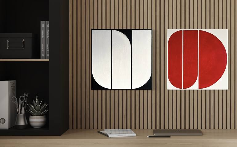 Original Bauhaus Abstract Painting by Sylvain Bazinet