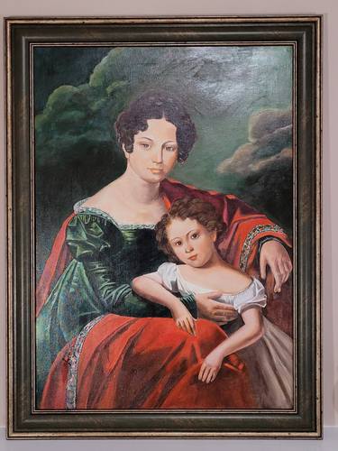 Woman with her Young Daughter in 18th century thumb