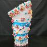 Round Sculptural Rolled Paper Flowers Vase