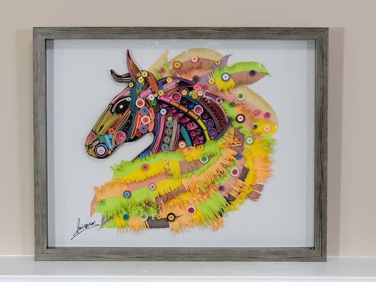 Original Horse Mixed Media by ZAD Creation