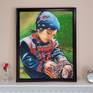 Portrait Multicolored  Beads, Painting Young Girl