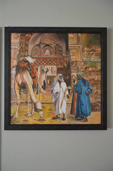 Bazaar, Painting (31″ x 31″) Framed (no glass)  Handmade Acrylic thumb