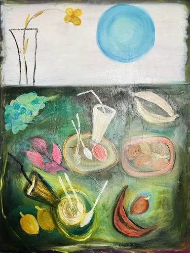 Original Abstract Expressionism Food & Drink Paintings by Monika Bektas