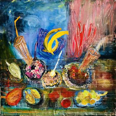 Original Abstract Expressionism Still Life Paintings by Monika Bektas