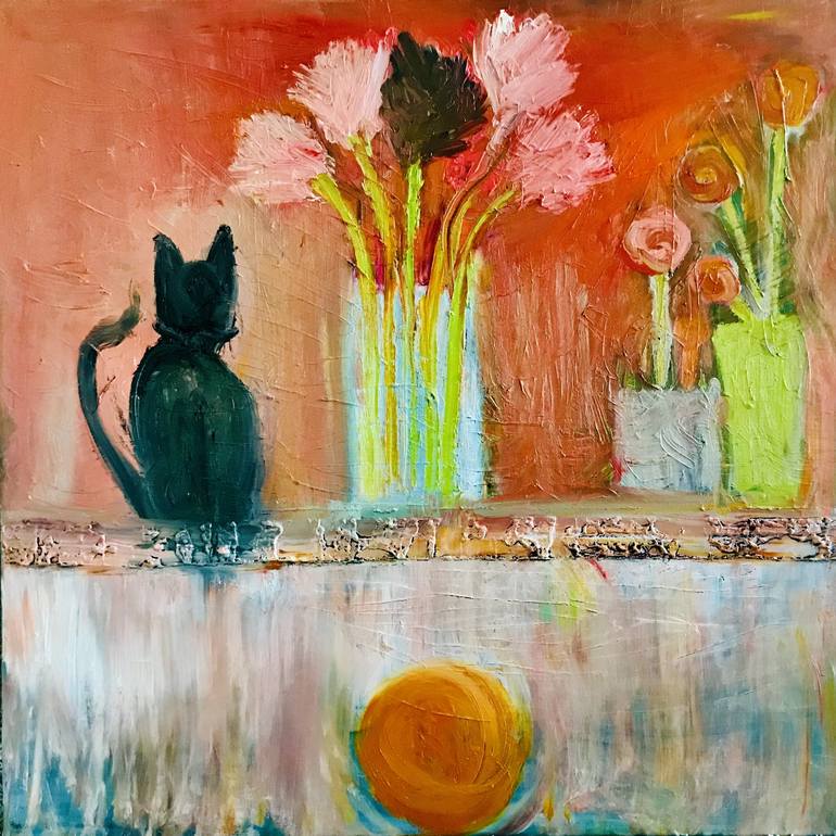 Print of Abstract Cats Paintings by Monika Bektas