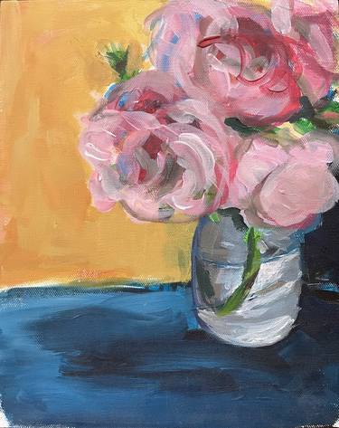 Original Abstract Expressionism Floral Painting by Kim Langley