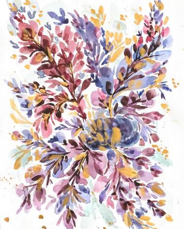 Print of Abstract Floral Paintings by Faizah Zainal