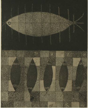Original Modern Fish Printmaking by Shruti chawan
