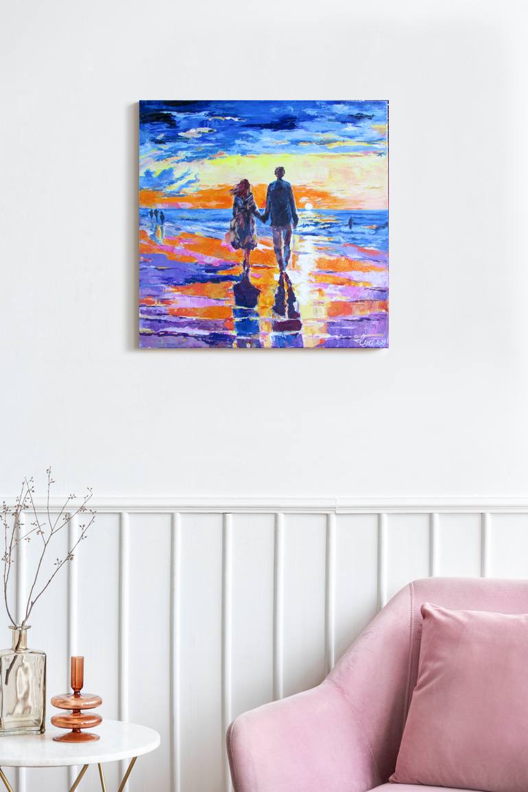Original Abstract Beach Painting by Tetiana Yakubova