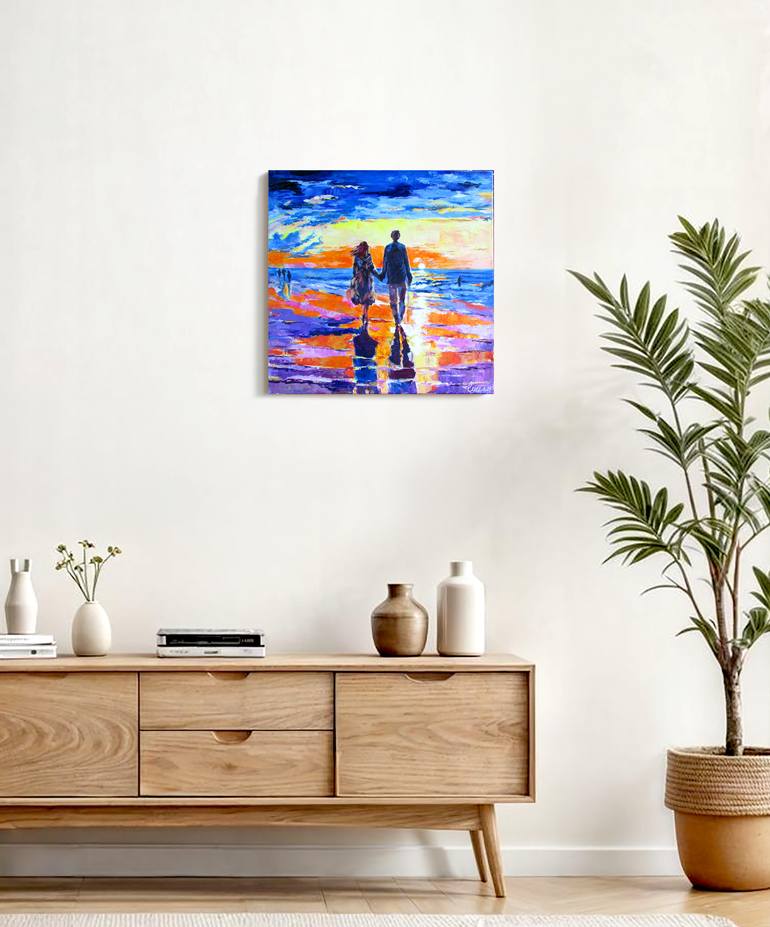 Original Abstract Beach Painting by Tetiana Yakubova