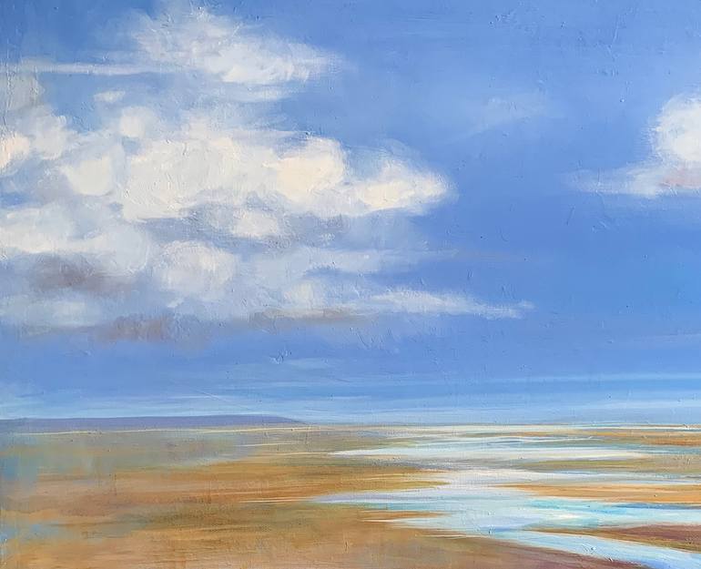 Original Impressionism Beach Painting by Dawn Rodger