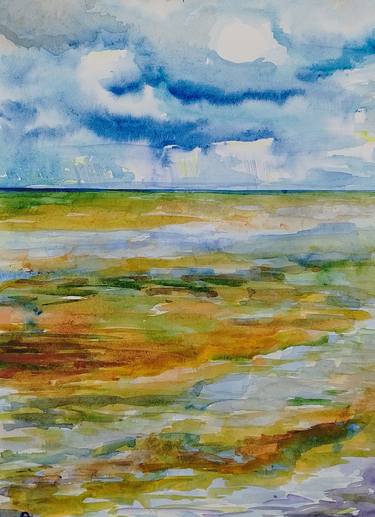 Print of Impressionism Seascape Paintings by Voin Voin