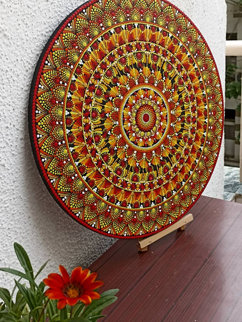Original Art Deco Geometric Painting by Ashwini Satalkar