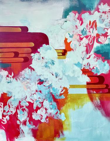 Original Abstract Floral Paintings by Jill Nahrstedt
