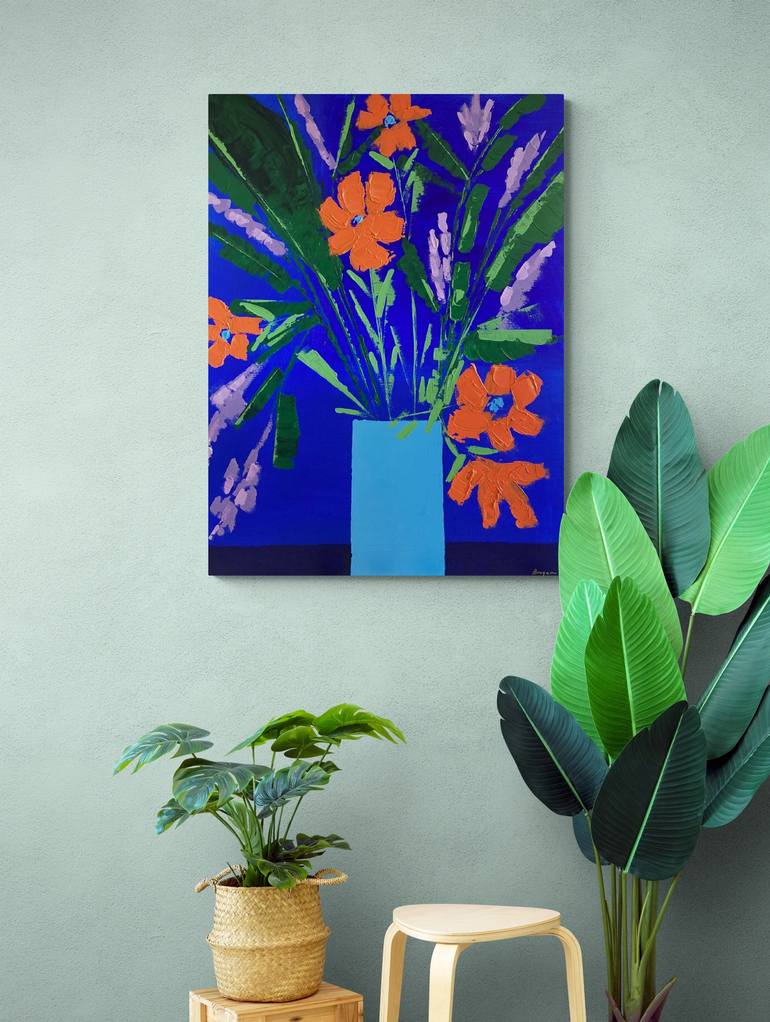 Original Abstract Floral Painting by Zoe Brogan