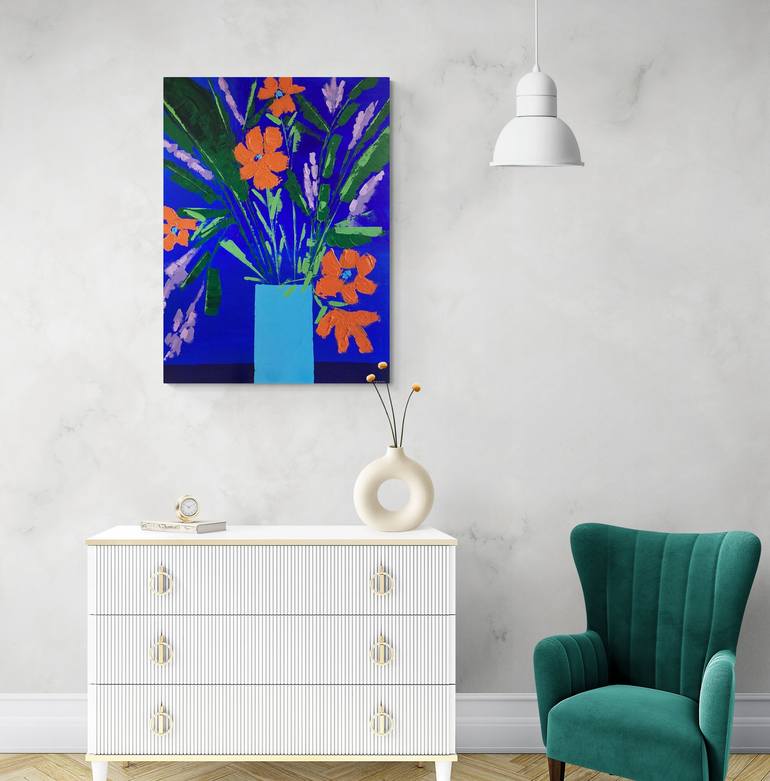 Original Abstract Floral Painting by Zoe Brogan