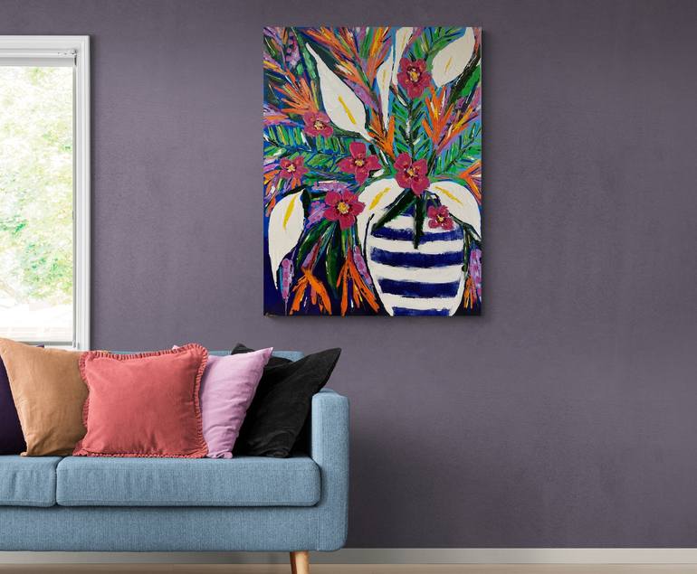 Original Abstract Expressionism Floral Painting by Zoe Brogan