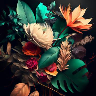 Original Floral Collage by Jiri Svetlik