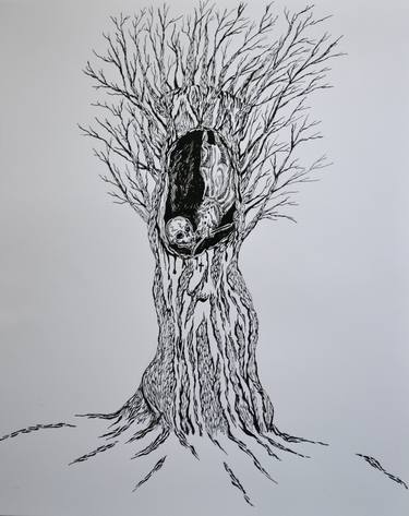 Print of Tree Drawings by Daria Petrushina