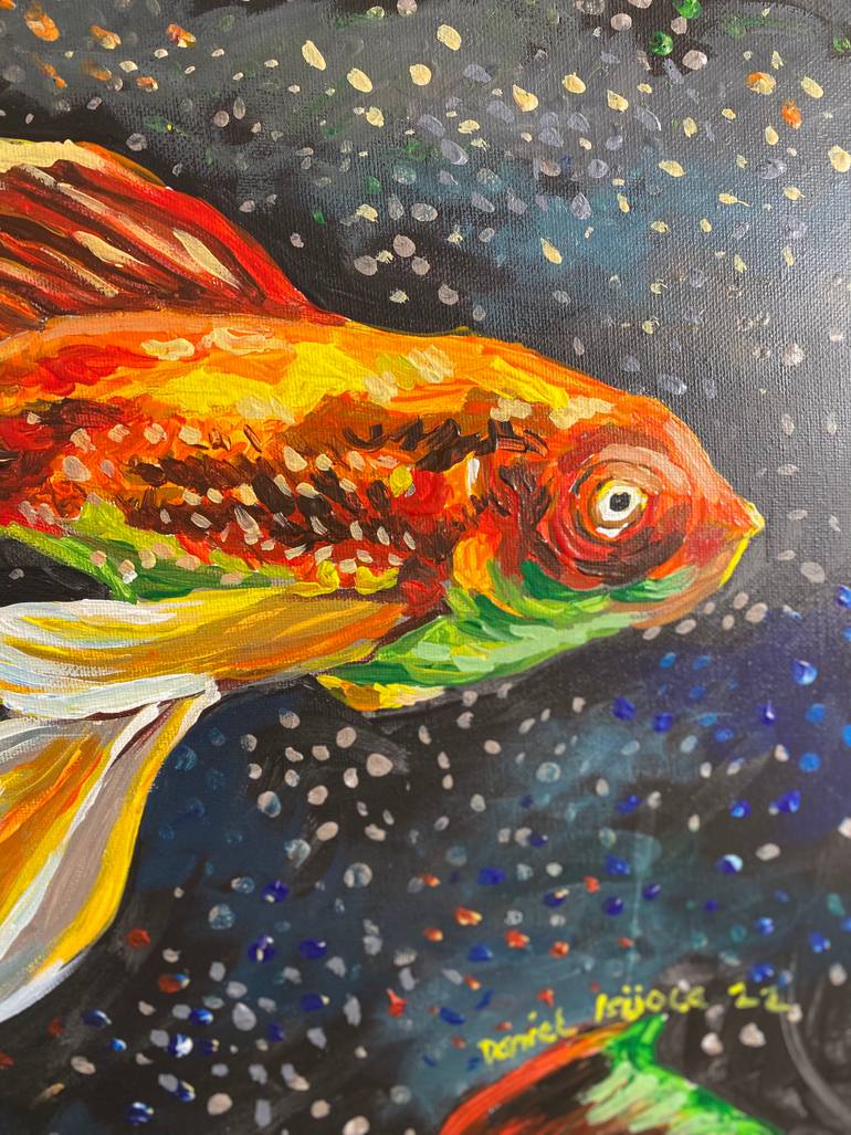 Original Impressionism Animal Painting by Daniel Isijola