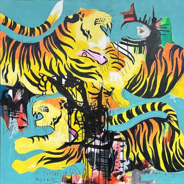 Original Abstract Expressionism Animal Paintings by Bus Tomasi