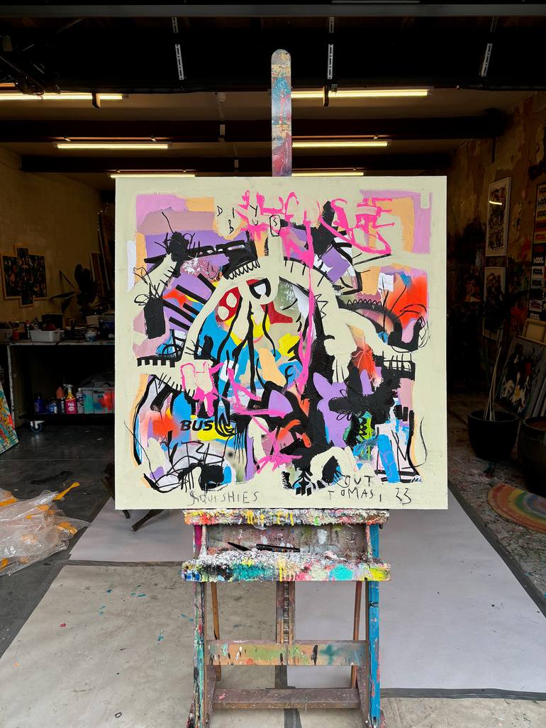 Original Abstract Expressionism Animal Painting by Bus Tomasi